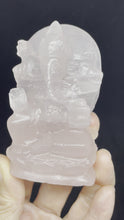 Load and play video in Gallery viewer, 78mm Rose Quartz carved Lord Ganesha Z33 Love crystal with crystal info card
