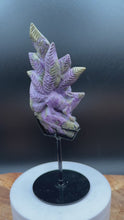 Load and play video in Gallery viewer, Rare Atlantisite Stichtite Serpentine Nine Tail Fox w/ custom stand

