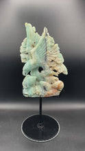 Load and play video in Gallery viewer, Gorgeous Sky Blue Quartz Eagle on Custom Stand SZ35 Strength vision
