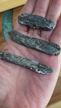 Load and play video in Gallery viewer, Set of 3 Blue Kyanite with mica from Zambia ZB17 with info card
