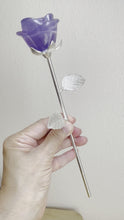 Load and play video in Gallery viewer, 9.5&quot; Fluorite rose flower with crystal info card Z75
