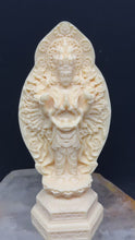 Load and play video in Gallery viewer, 7.75&quot; Palm nut carved Thousand hand Guan Yin w/ heart sutra XE42
