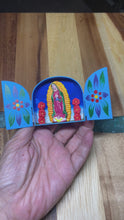 Load and play video in Gallery viewer, Hand crafted Our Lady of Guadalupe Mary mini altar by Peruvian artist ZB14

