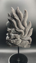 Load and play video in Gallery viewer, Epic Silver Sheen Obsidian Nine-Tail Fox Carving SZ47

