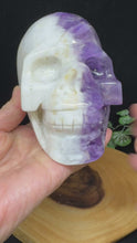Load and play video in Gallery viewer, 2.1 lb Incredible Yin Yang Quartz Amethyst Skull SZ63 Balance • Duality • Higher Alignment
