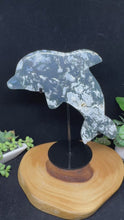 Load and play video in Gallery viewer, Moss Agate Dolphin Spirit Animal SZ15 Harmony • Flow • Emotional Balance
