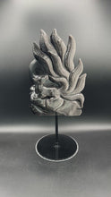 Load and play video in Gallery viewer, Epic Silver Sheen Obsidian Nine-Tail Fox Carving SZ47
