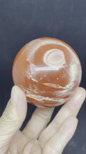 Load and play video in Gallery viewer, 62mm Red Jasper sphere with crystal info card Z77
