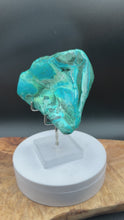 Load and play video in Gallery viewer, Chrysocolla Malachite Free Form from Congo w/ info card
