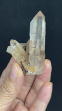 Load and play video in Gallery viewer, 55mm Cut base Lemurian quartz from Brazil with crystal info card ZB51
