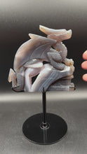 Load and play video in Gallery viewer, 8 1/2&quot; Agate Druzy Dragon Castle Carving –Z79 Protection • Strength • Ancient Wisdom
