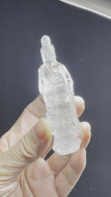 Load and play video in Gallery viewer, 3.1&quot; Exquisite Hand Carved Clear Quartz Guan Yin altar statue Z30
