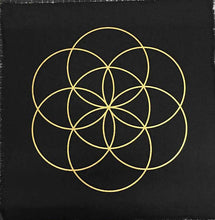 Load image into Gallery viewer, Seed of Life black linen crystal grid * free shipping - The7directions
