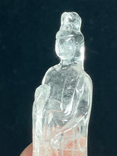 Load image into Gallery viewer, 3.1&quot; Exquisite Hand Carved Clear Quartz Guan Yin altar statue Z30
