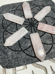 2" rose quartz flat points for crystal grids Z20 with crystal info card