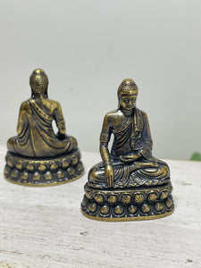 1.7" Brass Buddha statue praying compassion Z16