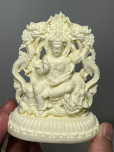 Load image into Gallery viewer, Carved Palm nut double sided Quan Yin with gift box V15n
