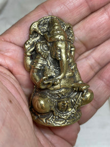 2" Brass Ganesha statue remove obstacle Deity Z19