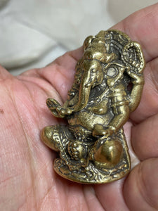 2" Brass Ganesha statue remove obstacle Deity Z19