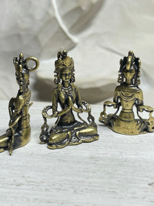 1.33" Brass Tara statue charm Goddess of Compassion Deity Z15