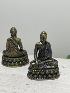 1.7" Brass Buddha statue praying compassion Z16