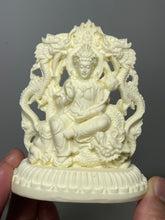 Load image into Gallery viewer, Carved Palm nut double sided Quan Yin with gift box V15n
