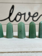 Load image into Gallery viewer, 1&quot; Mini Aventurine tower for crystal grids altar Z11 with crystal info card
