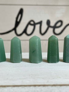 1" Mini Aventurine tower for crystal grids altar Z11 with crystal info card